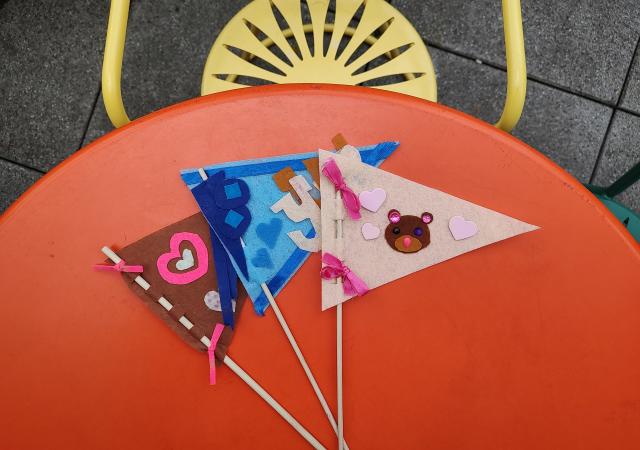 Pennants on a Terrace Table
