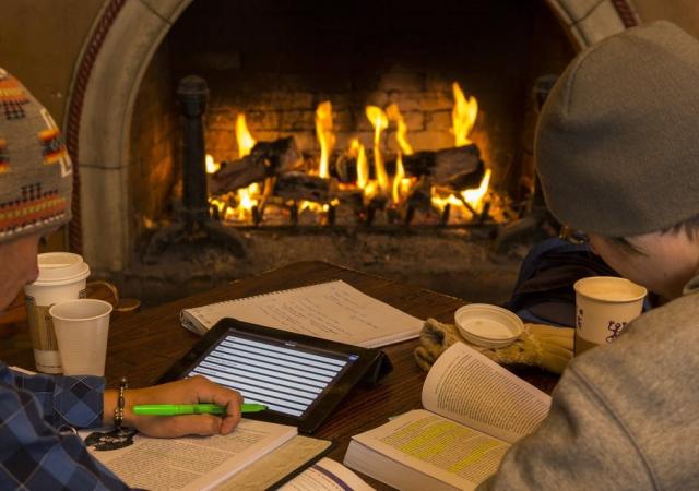 Jobs Header students at Rath fireplace1