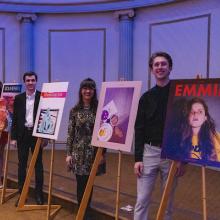 Students with cover displays at a WUD Lit Fall Launch