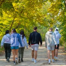 Individuals on a hike at Picnic Point
