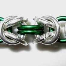 Detail of byzantine weave chainmaille