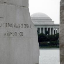 Stone of Hope Quote on a stone wall