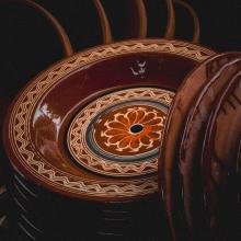 Bowl created with sgraffito technique.