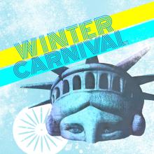 Winter Carnival graphic with Lady Liberty head.