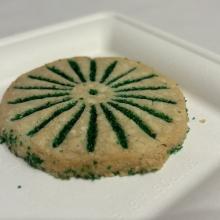 shortbread cookie with sunburst design