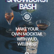 Snowburst bash, make your own mocktail with WUD Wellness.