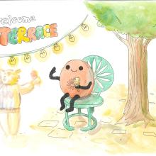 Image of Terrace watercolor design.