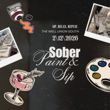 Sober sip and paint with WUD Wellness on 2/12/2026. The Well in Union South.