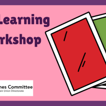 Image includes the title "TCG Learning Workshop" as well as the WUD Games logo and a graphic of game cards for decorative effect