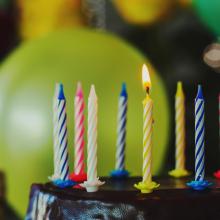 Birthday cake with candles