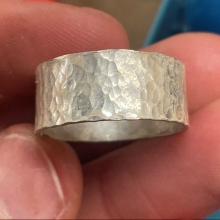 Photo of Sterling Hammered Ring.