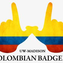 Colombian badger logo of W symbol with Colombian flag