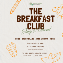 The breakfast club study and unwind. Orange breakfast outlines.