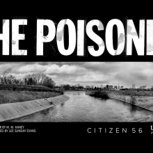 Black and white promotional graphic for "The Poisoner".