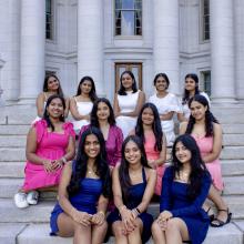 Wisconsin Vira group sitting on stairs and posing for camera