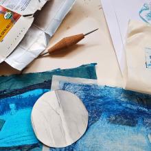 Photo of Collagraph printing. 