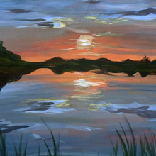 Photo of a painted sunset.