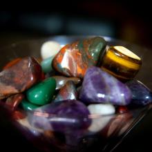Photo of lapidary stones. 