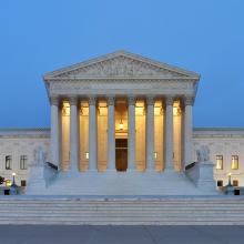 Image of the western facade of the United State Supreme Court building in 2011