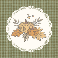 Friendsgiving graphic with pumpkin