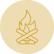 Yellow bonfire icon